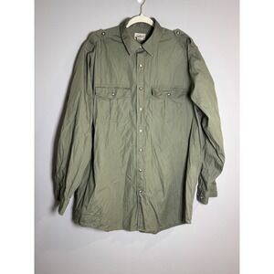 L.L. Bean Men's Long Sleeve Button Up Shirt Utility Cargo‎ Pockets Green L Tall